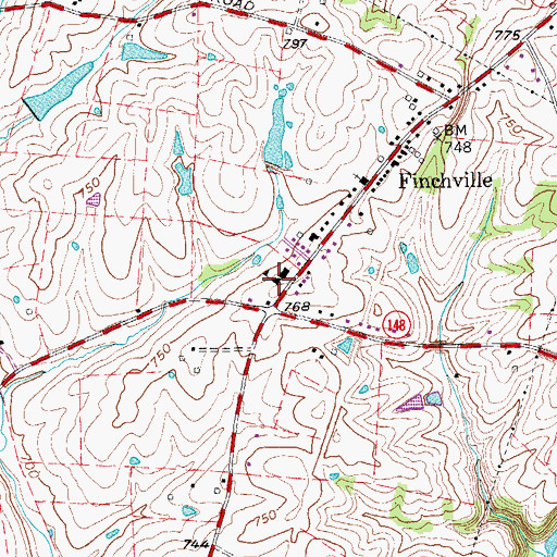 Topographic Map of Finchville School (historical), KY