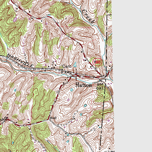 Topographic Map of Hatton Post Office (historical), KY