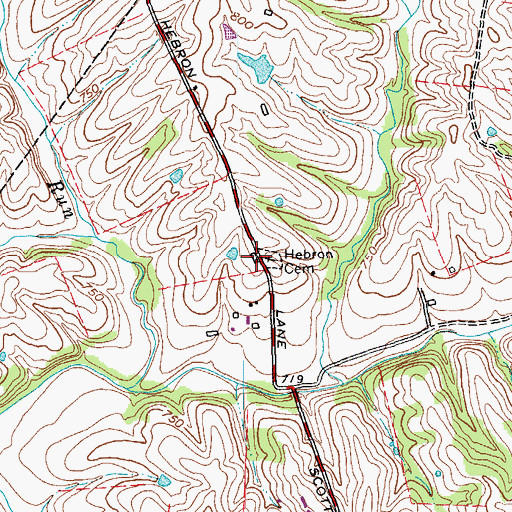 Topographic Map of Hebron Church (historical), KY
