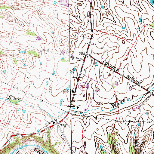 Topographic Map of Locust Grove School (historical), KY