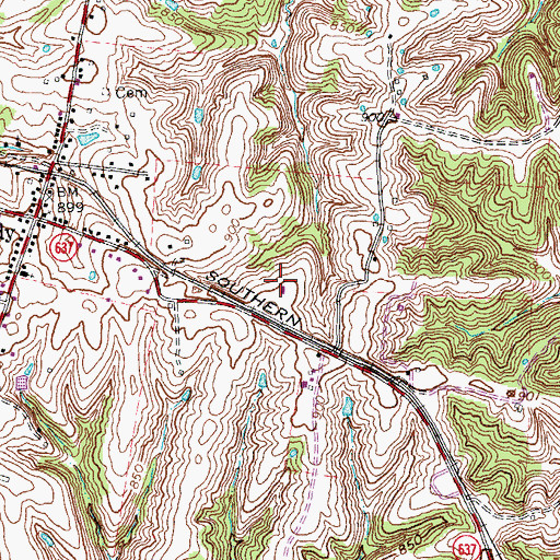 Topographic Map of Lone Oak School Number Fourteen (historical), KY