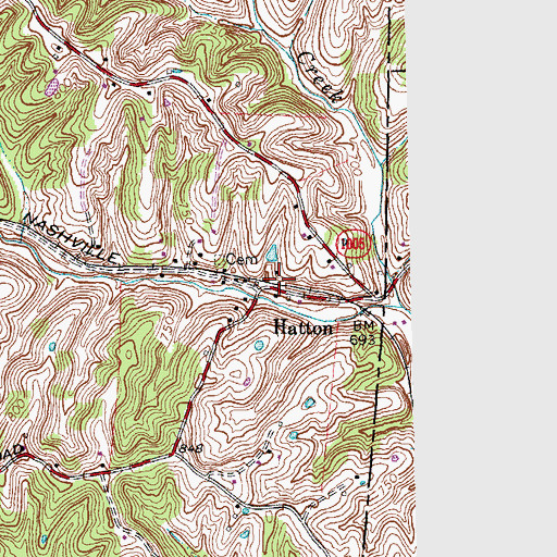 Topographic Map of North Benson Railroad Station (historical), KY