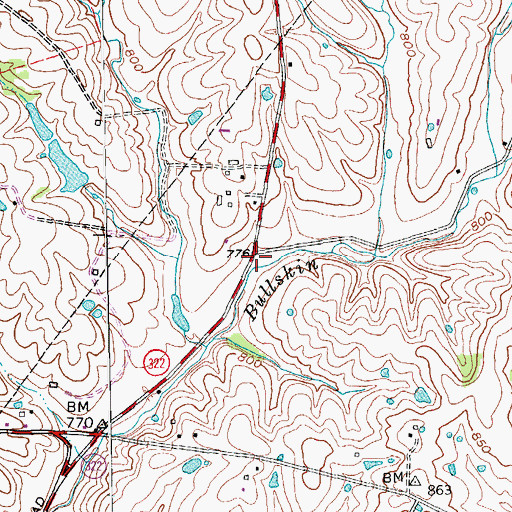 Topographic Map of Nugent Post Office (historical), KY