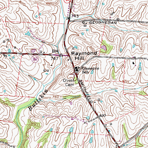 Topographic Map of Olivet Presbyterian Church (historical), KY