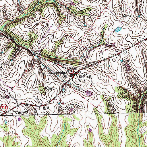 Topographic Map of Rockbridge School (historical), KY