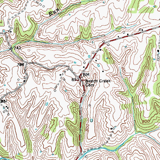 Topographic Map of Salem Church (historical), KY