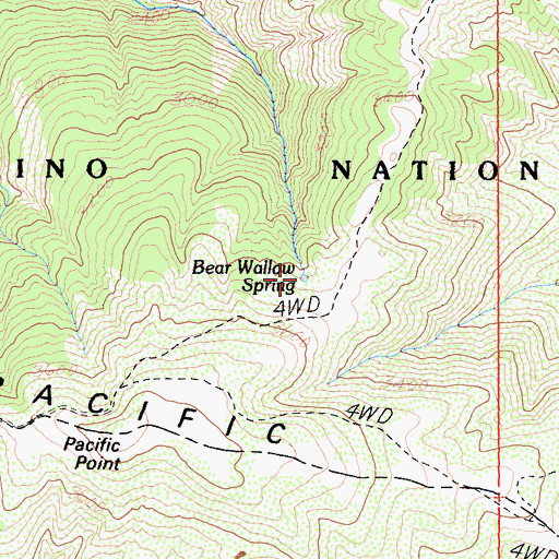 Topographic Map of Bear Wallow Spring, CA