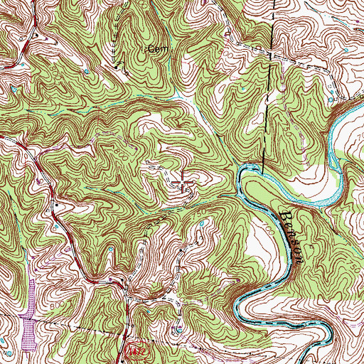 Topographic Map of Shelby County Poor House (historical), KY