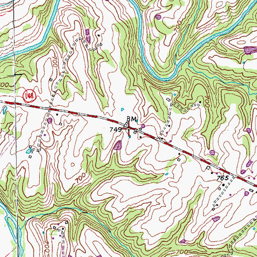 Topographic Map of Sunnyside (historical), KY