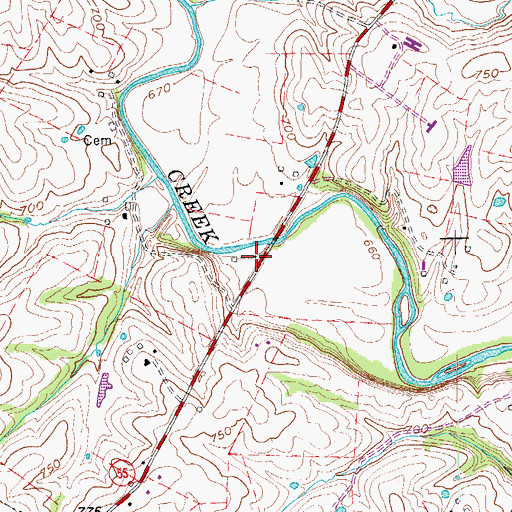 Topographic Map of Taggart Railroad Station (historical), KY