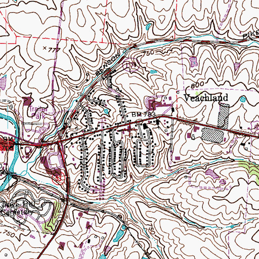 Topographic Map of The Old Masons Home of Kentucky, KY