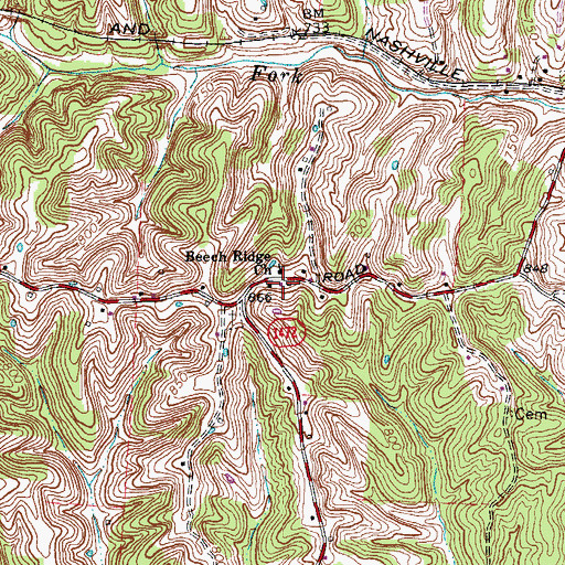 Topographic Map of Beech Ridge School (historical), KY
