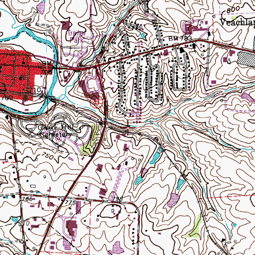 Topographic Map of Brackett Owen Station (historical), KY