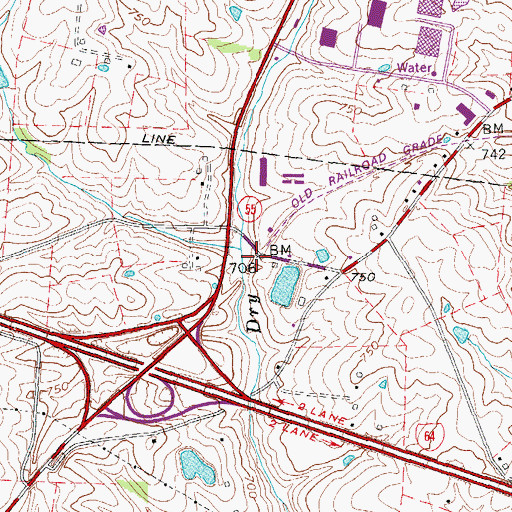 Topographic Map of Gath Railroad Station (historical), KY