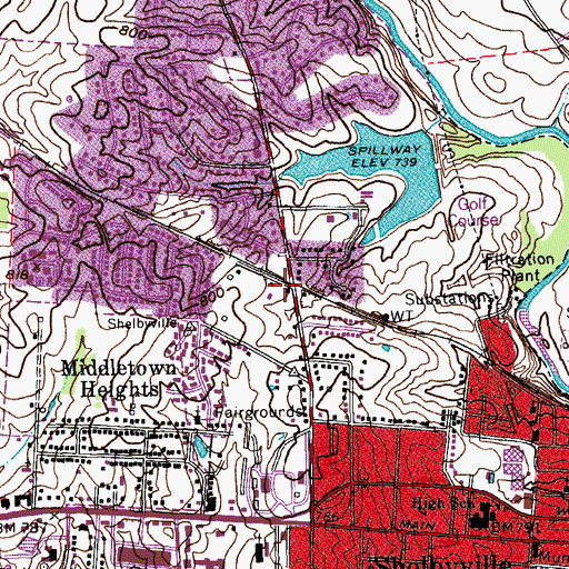 Topographic Map of Hansbrough Railroad Station (historical), KY