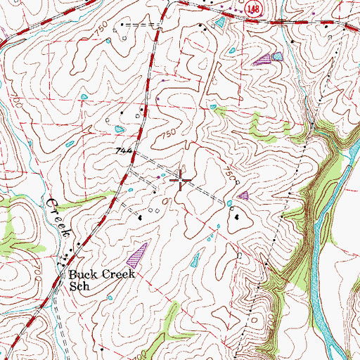 Topographic Map of Pickett Railroad Station (historical), KY