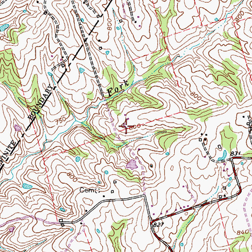 Topographic Map of Sandusky School (historical), KY