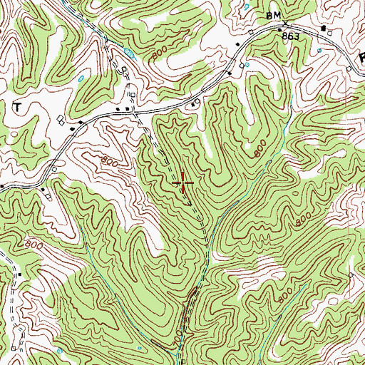 Topographic Map of School Number Fifty-Nine (historical), KY