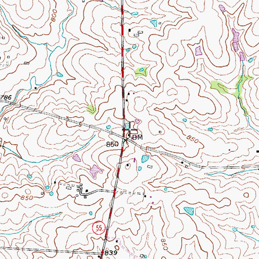 Topographic Map of Upper Burks Branch School (historical), KY