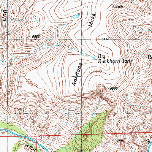 Topographic Map of Antelope Mesa, AZ