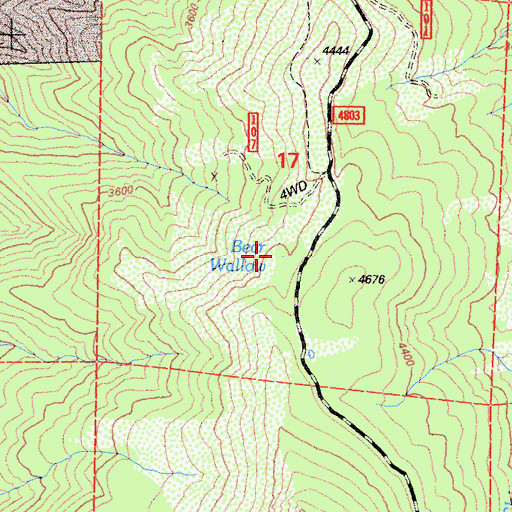 Topographic Map of Bear Wallow, CA