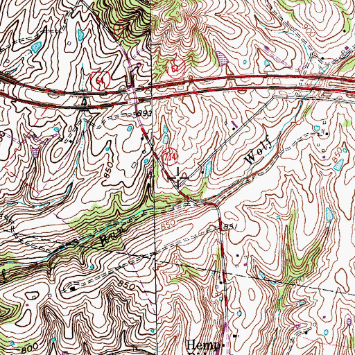 Topographic Map of Wolf Run School (historical), KY