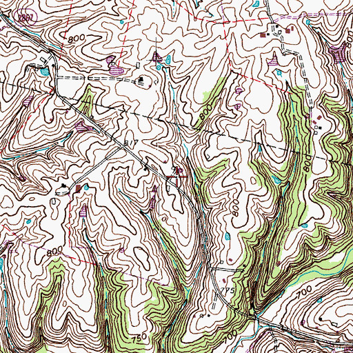 Topographic Map of Woodlawn School (historical), KY