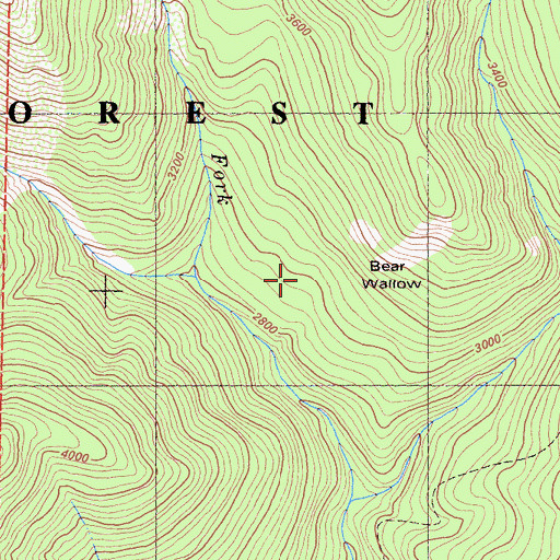 Topographic Map of Bear Wallow Camp, CA