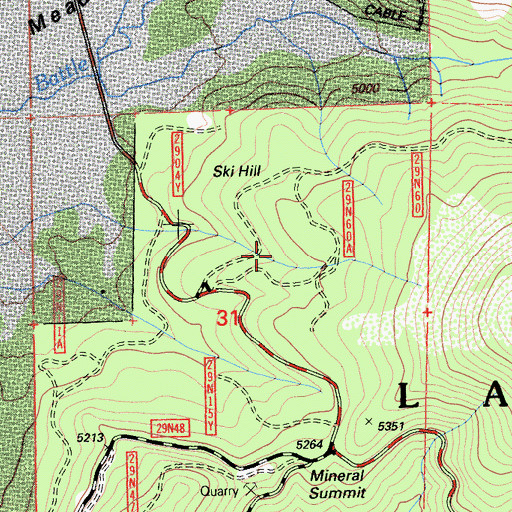 Topographic Map of Bear Wallow Campground, CA