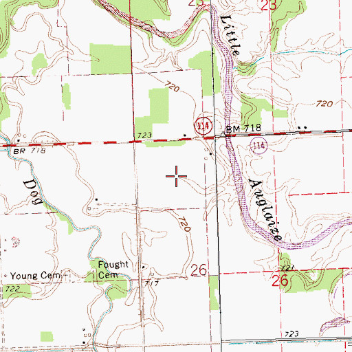 Topographic Map of Canal Farms, OH
