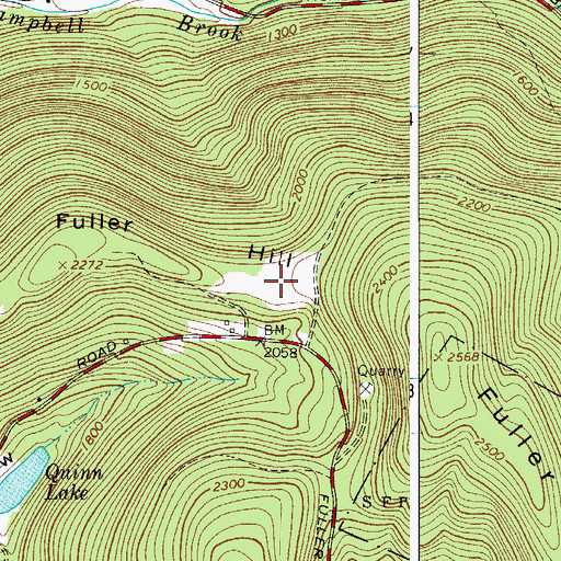 Topographic Map of Mahoney Quarry, NY