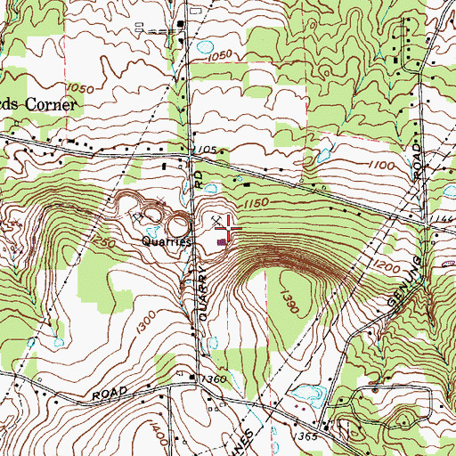 Topographic Map of Finger Lakes Quarry, NY