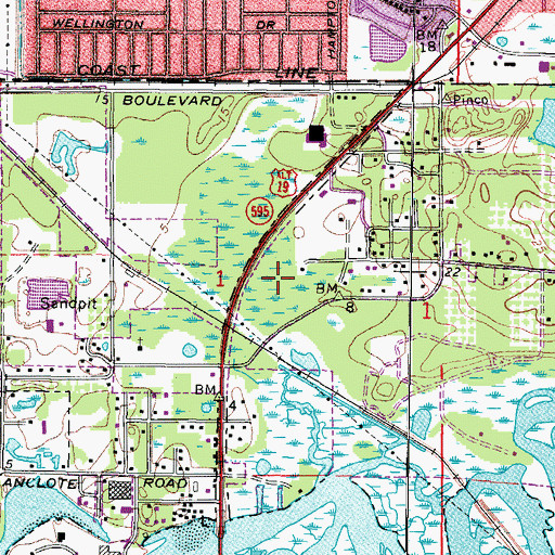 Topographic Map of North Anclote Nature Park, FL