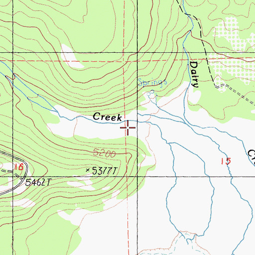 Topographic Map of Bear Wallow Creek, CA