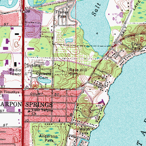 Topographic Map of Tarpon Sports Complex, FL