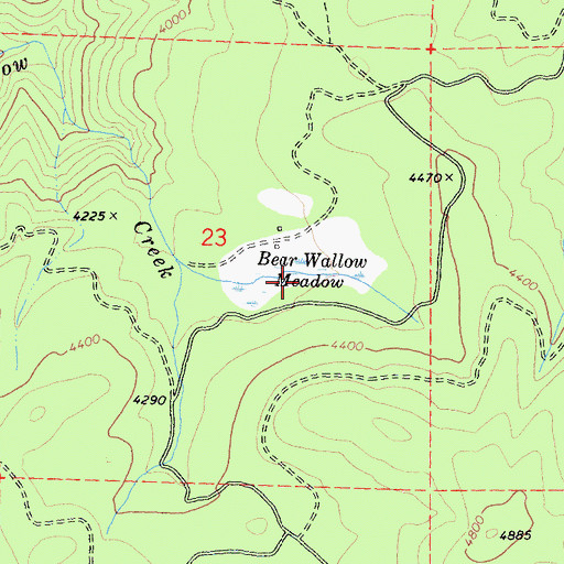 Topographic Map of Bear Wallow Meadow, CA