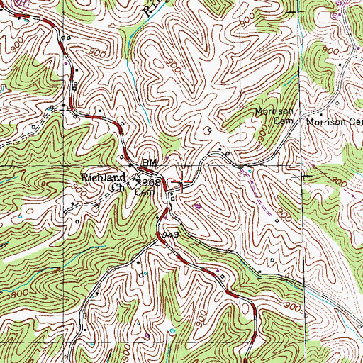 Topographic Map of East Eagle Post Office (historical), KY