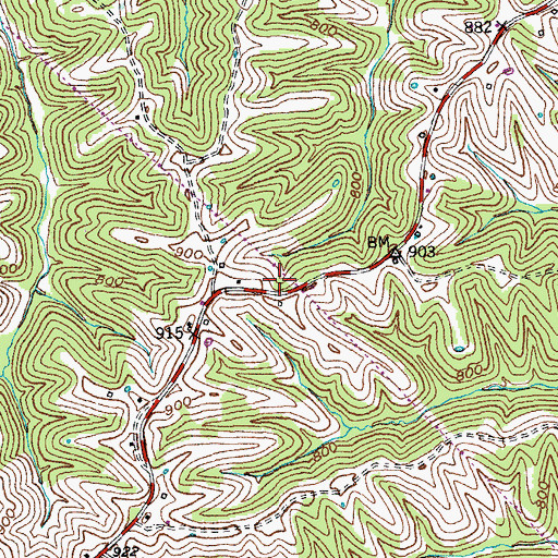 Topographic Map of Elk Ridge, KY