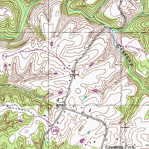 Topographic Map of Ep Post Office (historical), KY