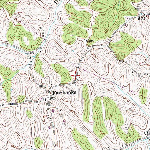 Topographic Map of Frame School (historical), KY