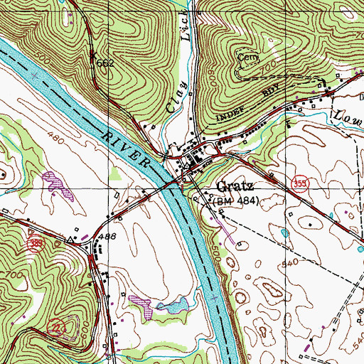 Topographic Map of Gratz Sulphur Well (historical), KY