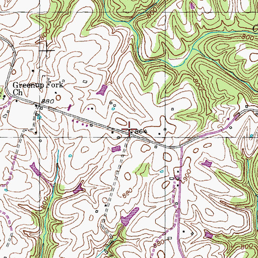Topographic Map of Greenup School (historical), KY