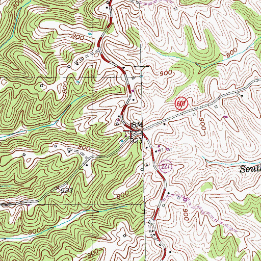 Topographic Map of Haydons Stand (historical), KY