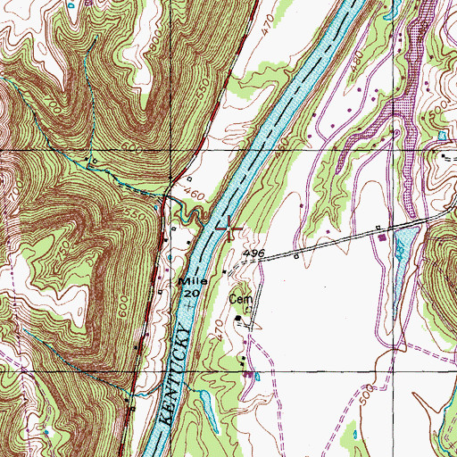 Topographic Map of Inverness Landing (historical), KY