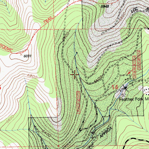Topographic Map of Bear Wallow Trail, CA