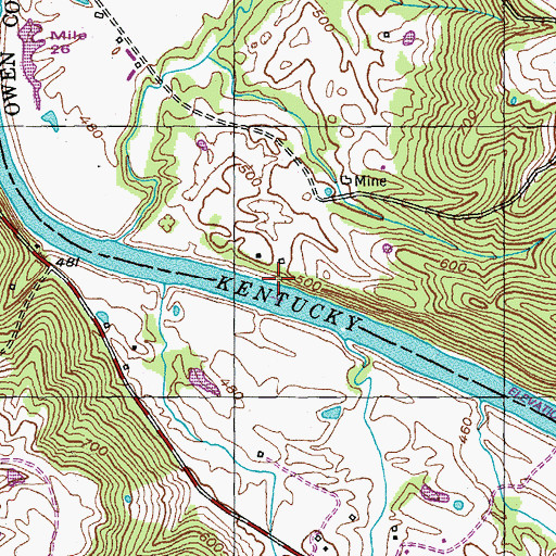 Topographic Map of Lead Mine Landing (historical), KY