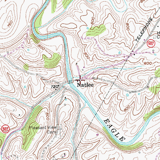 Topographic Map of Lees Mill Post Office (historical), KY
