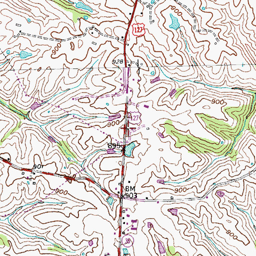 Topographic Map of Lone Oak Post Office (historical), KY