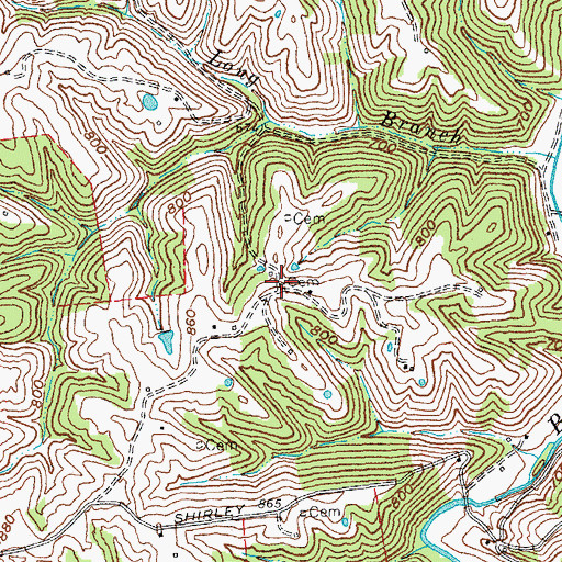 Topographic Map of Maddox Cemetery, KY