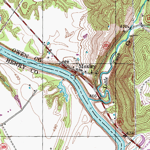 Topographic Map of Marion and Simpsons Ferry (historical), KY